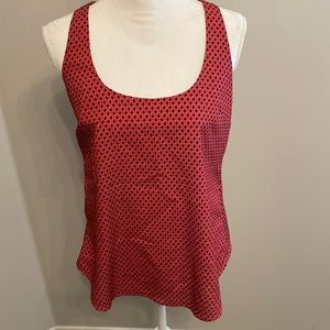 Apple printed tank top with cute zipper in back